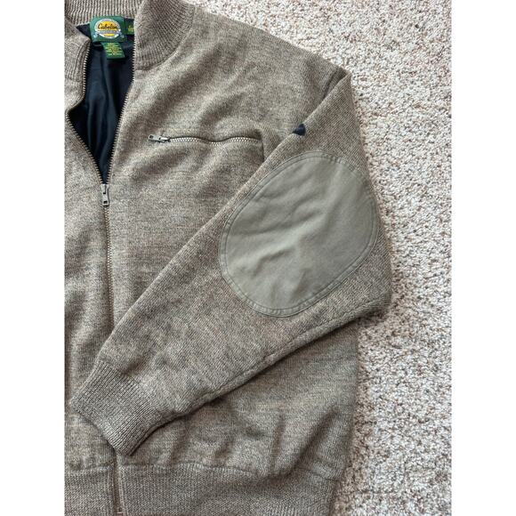 CABELAS Men's 100% Wool sweater Jacket, size XL, Full zip Wind Stopper; Vintage - Picture 13 of 13